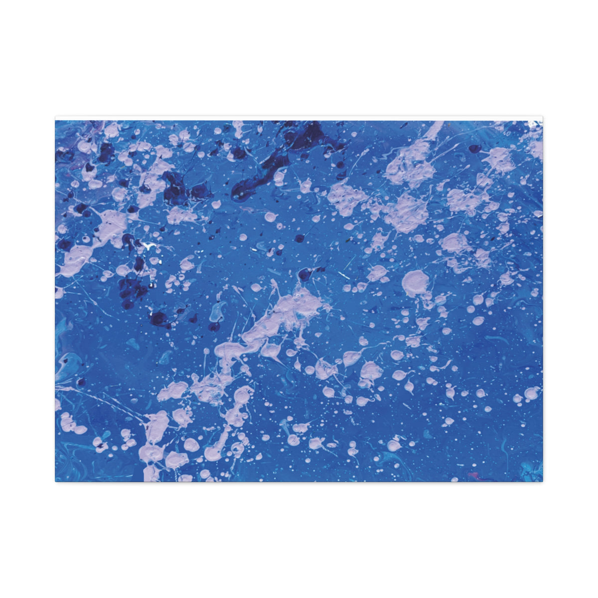 Blue Abstract Splatter Canvas Print  Dots (Matte Stretched 1.25")
