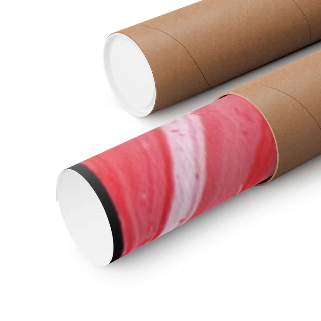 Red Marble Mars Matte Vertical Poster Abstract Red & Cream Wall Art