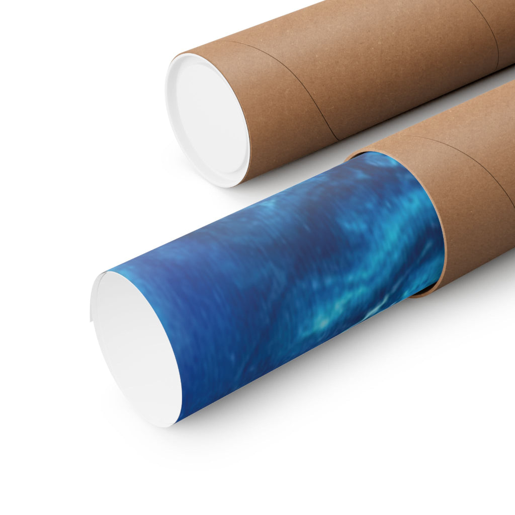 Abstract Ocean Blue Matte Poster Vertical Wall Art Print