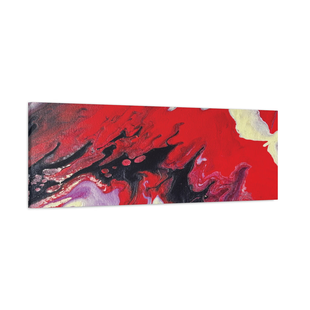 Power Abstract Red Fluid Art Canvas Print (Matte Stretched 1.25")