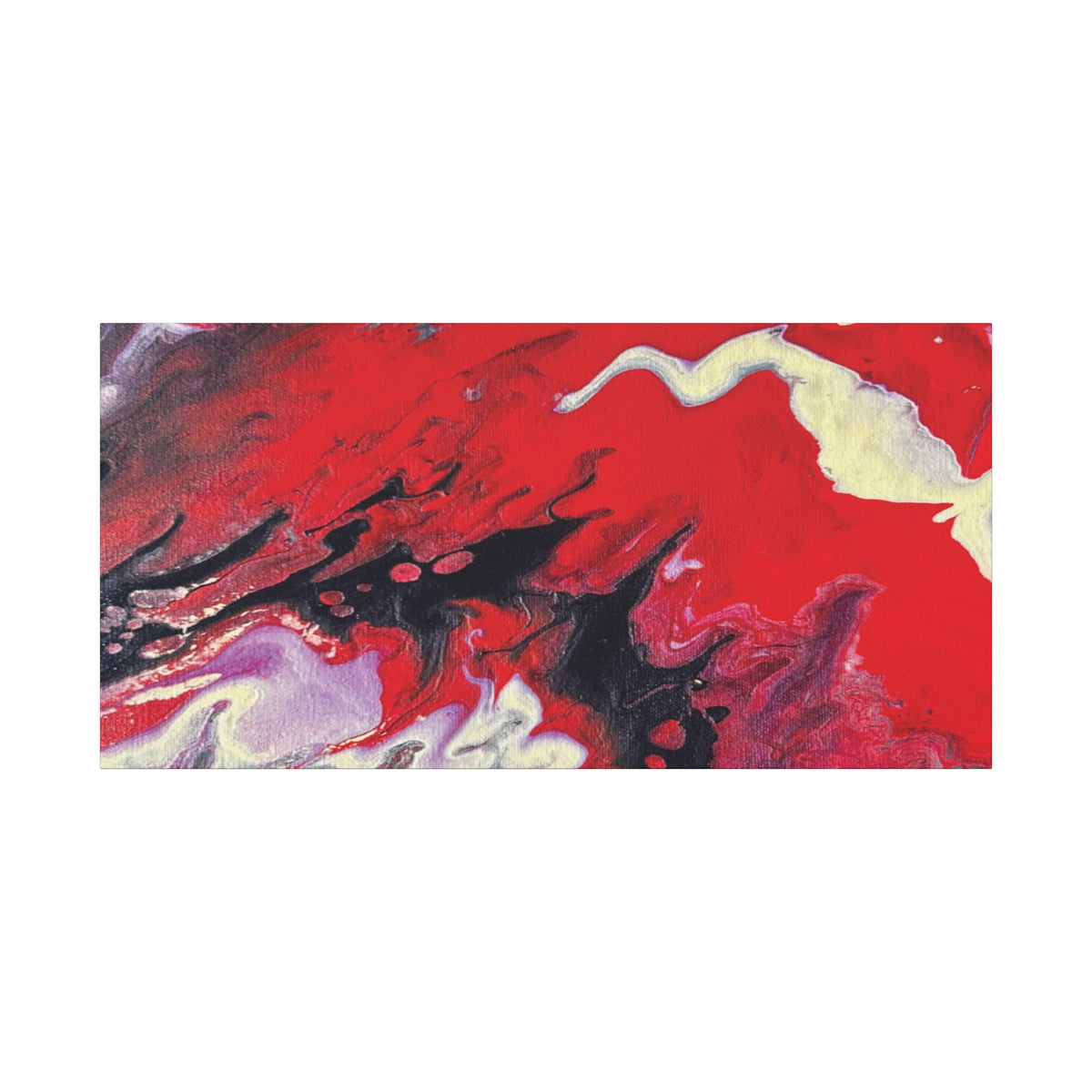 Power Abstract Red Fluid Art Canvas Print (Matte Stretched 1.25")