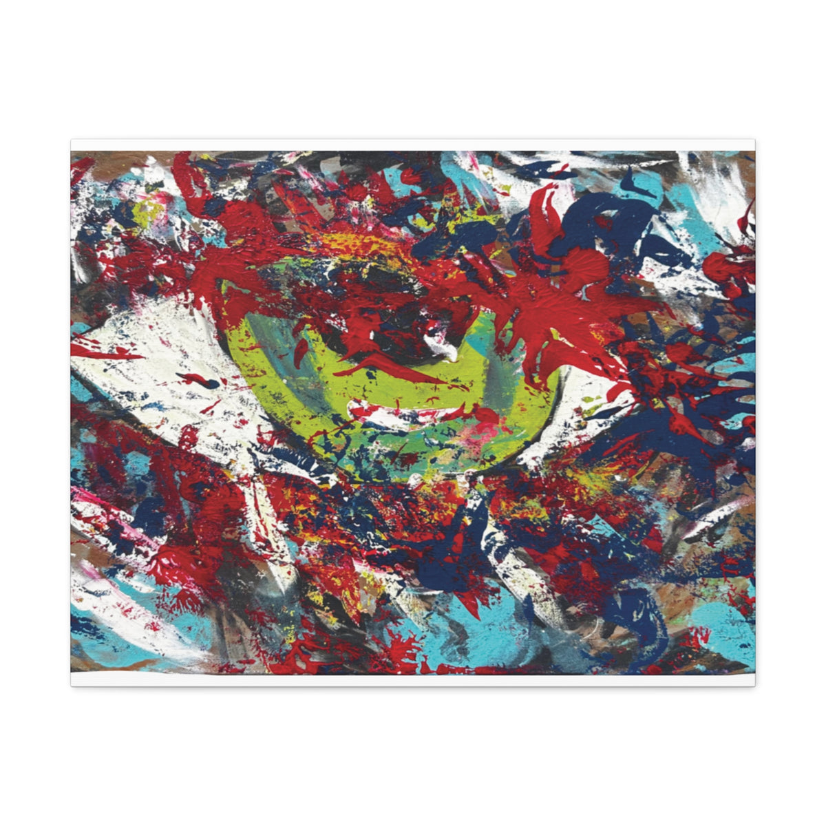 Abstract Burst Matte Canvas Print Eye Colorful Modern Wall Art, Stretched 1.25"
