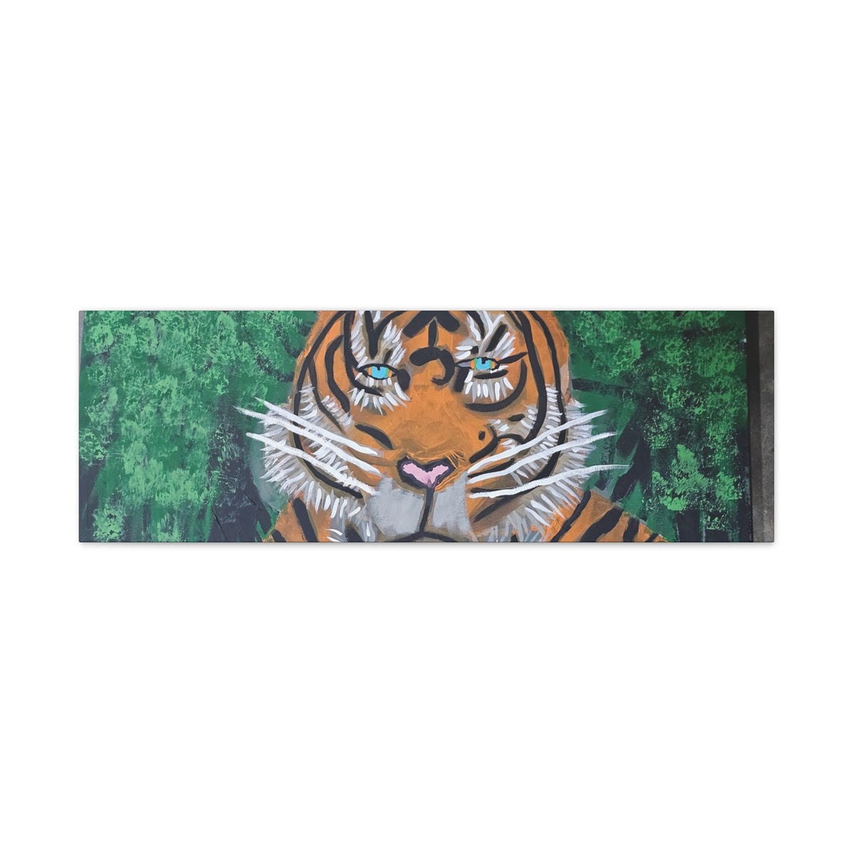 Tiger Portrait Matte Canvas Wall Art Bold Jungle Tiger Painting on Stretched Canvas