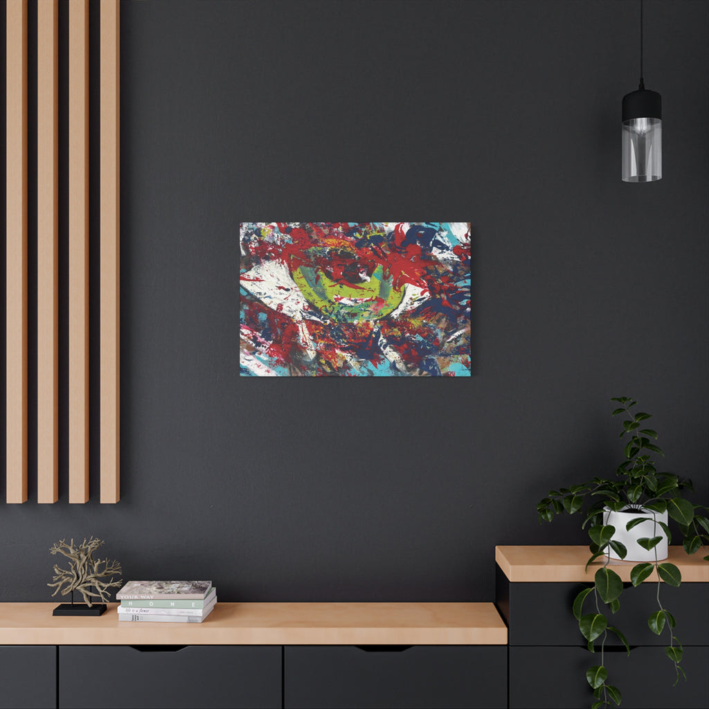 Abstract Burst Matte Canvas Print Eye Colorful Modern Wall Art, Stretched 1.25"