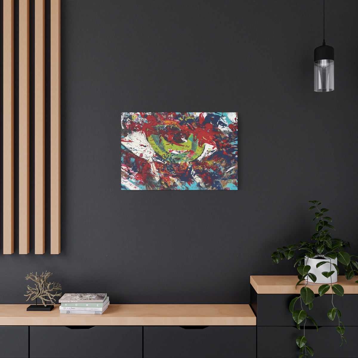 Abstract Burst Matte Canvas Print Eye Colorful Modern Wall Art, Stretched 1.25"