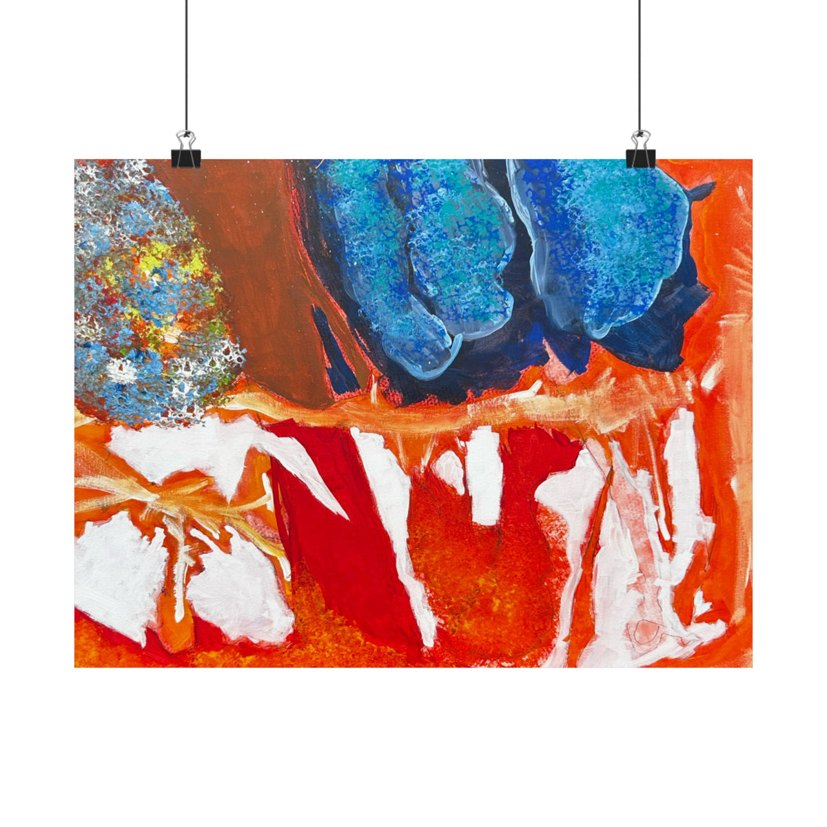 Abstract Color Splash Matte Poster Vibrant Horizontal Modern Wall Art