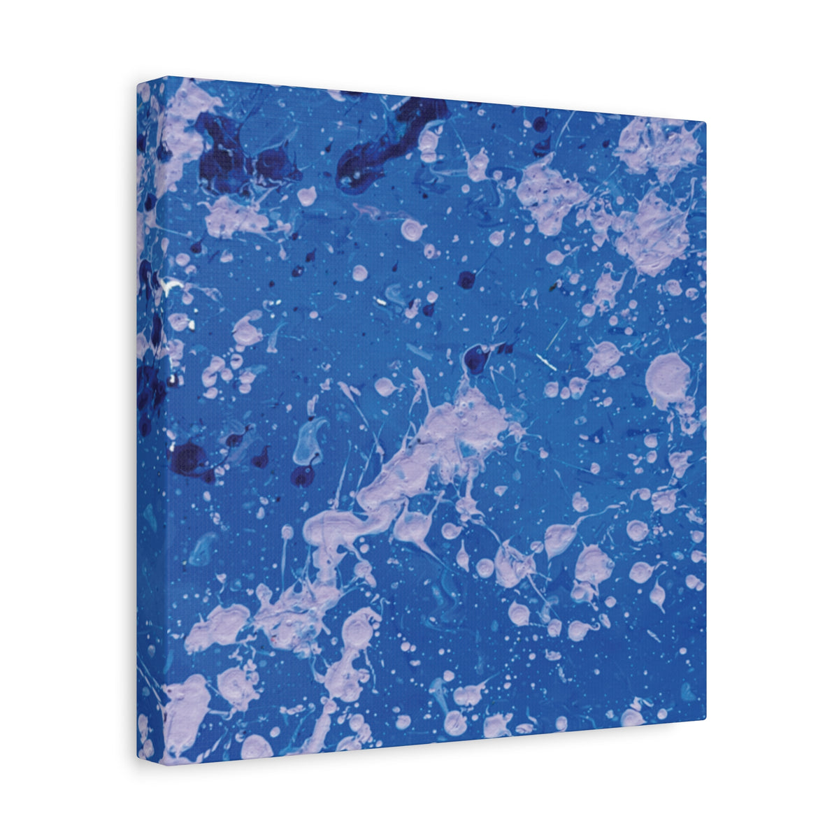 Blue Abstract Splatter Canvas Print  Dots (Matte Stretched 1.25")