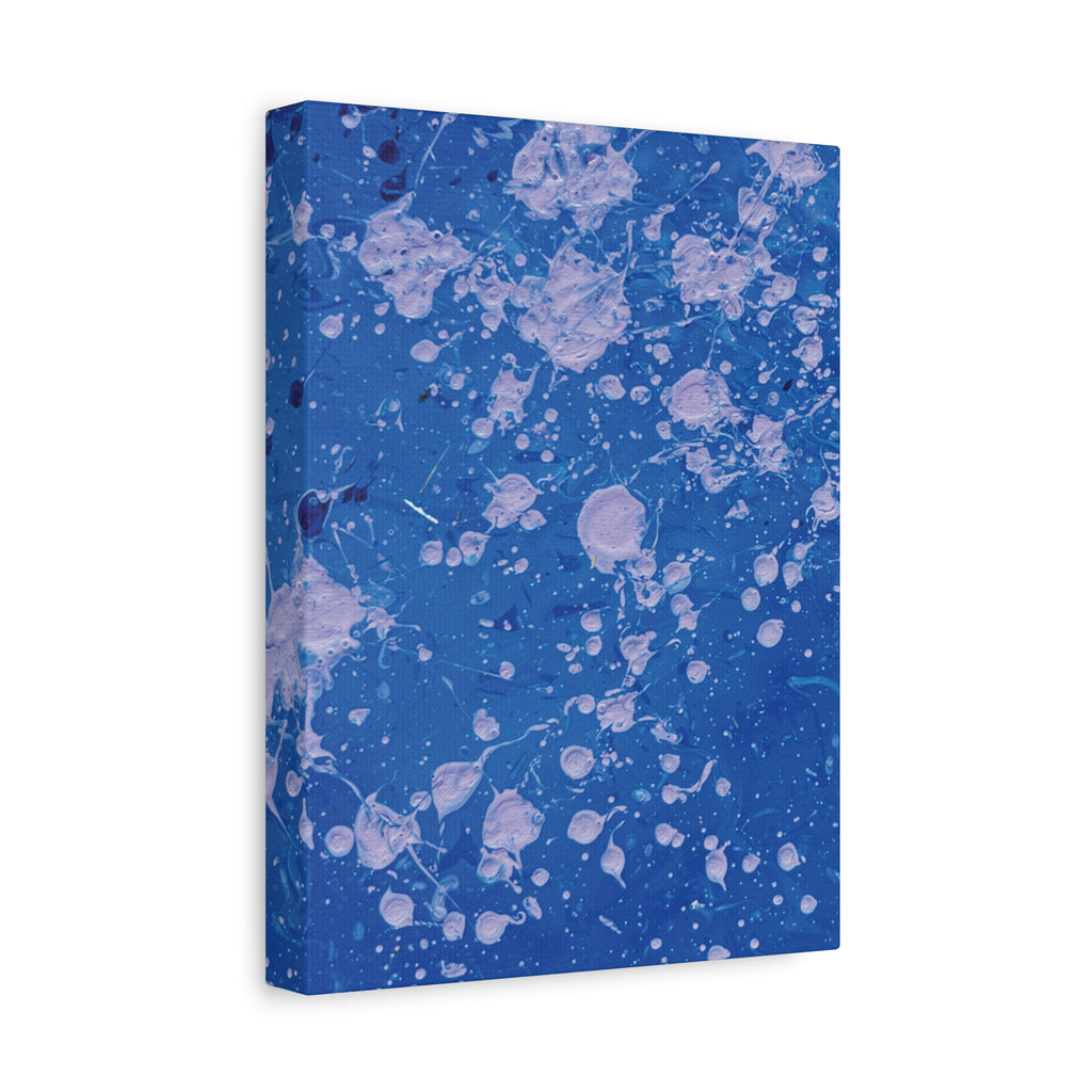 Blue Abstract Splatter Canvas Print  Dots (Matte Stretched 1.25")