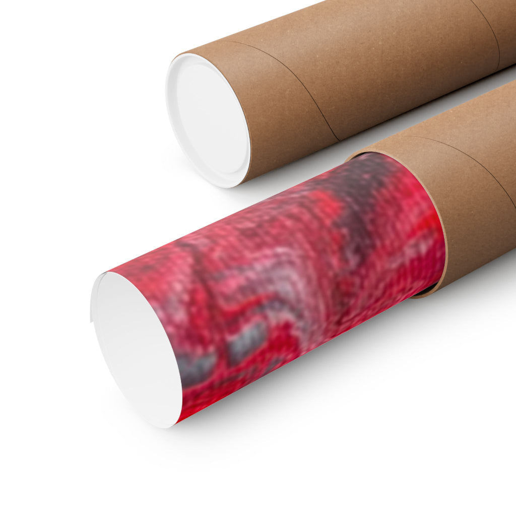 Power Abstract Red Fluid Art Matte Poster (Horizontal)