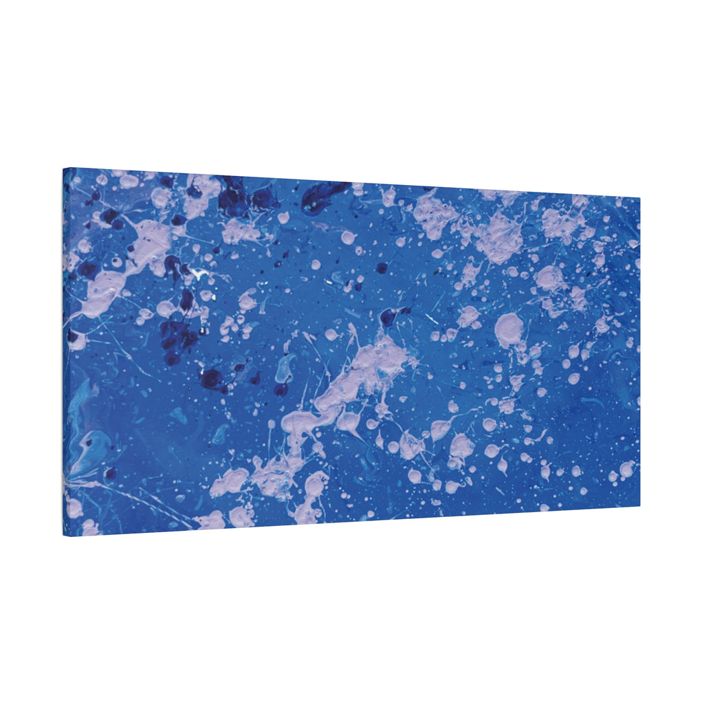 Blue Abstract Splatter Canvas Print  Dots (Matte Stretched 1.25")
