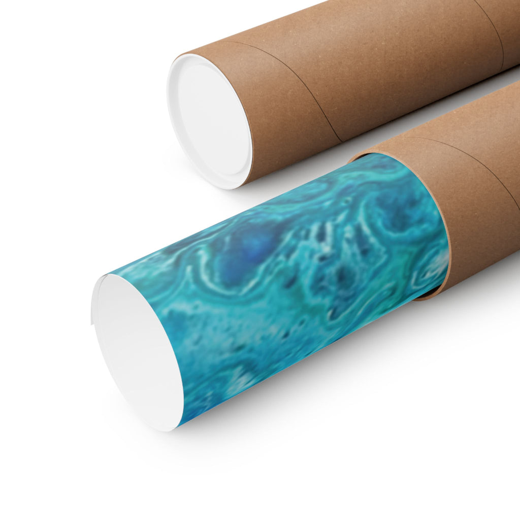 Ocean Abyss Matte Poster Abstract Teal Blue Wall Art