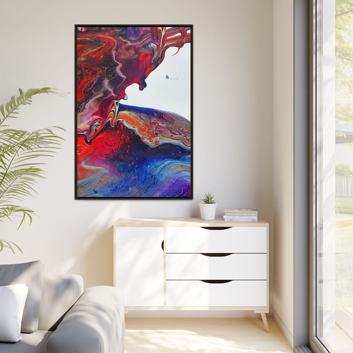 Abstract Fluid Art Matte Canvas Print Multi‑Color Swirl Wall Art