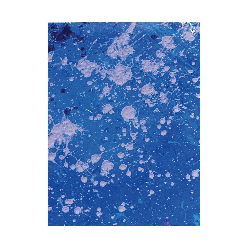 Abstract Blue Paint Splatter Matte Poster Dots Vertical Modern Wall Art