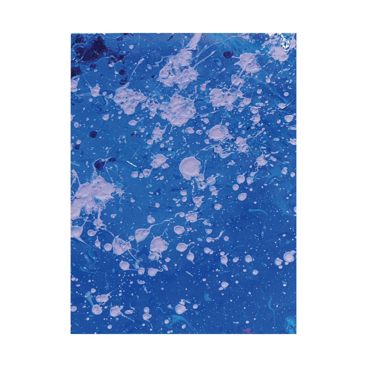 Abstract Blue Paint Splatter Matte Poster Dots Vertical Modern Wall Art