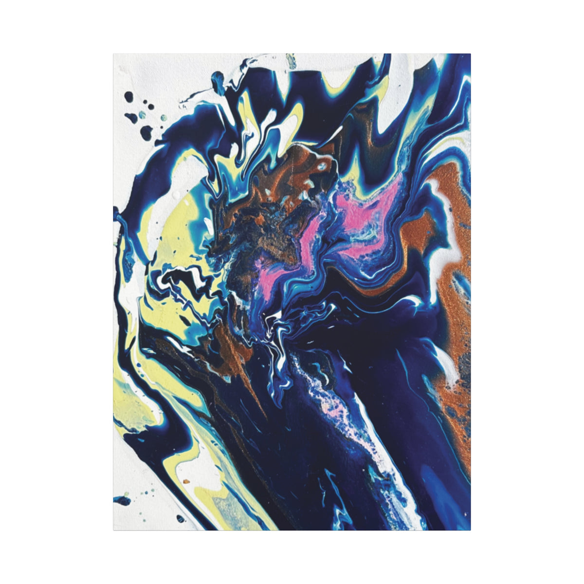 Change Abstract Blue Fluid Art Matte Canvas Print (Stretched Wall Art)