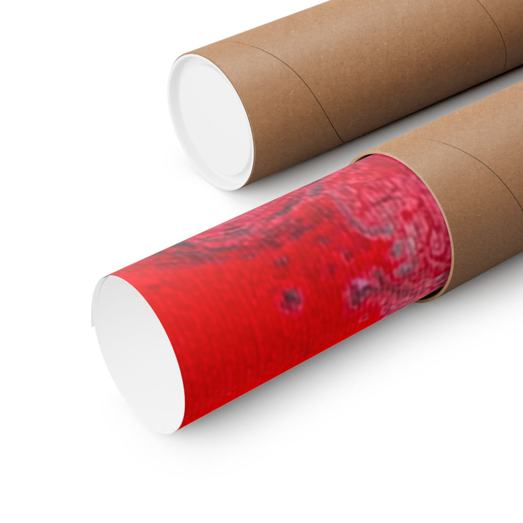 Power Abstract Red Fluid Art Matte Poster (Horizontal)