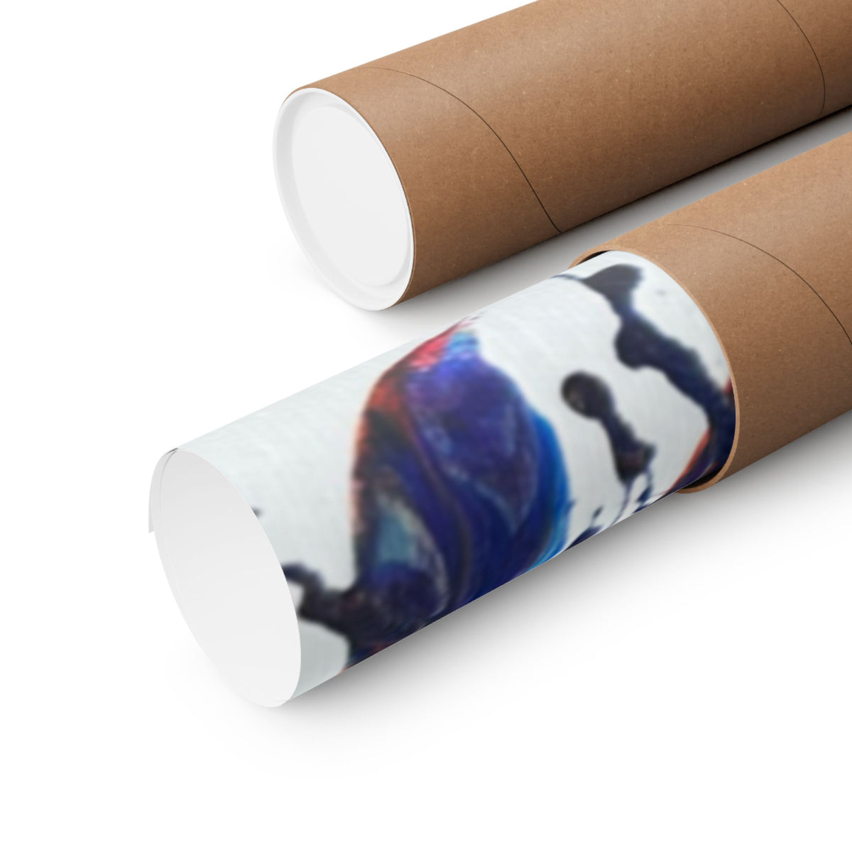 Abstract Red & Blue Matte Poster Universe Horizontal Modern Art Print