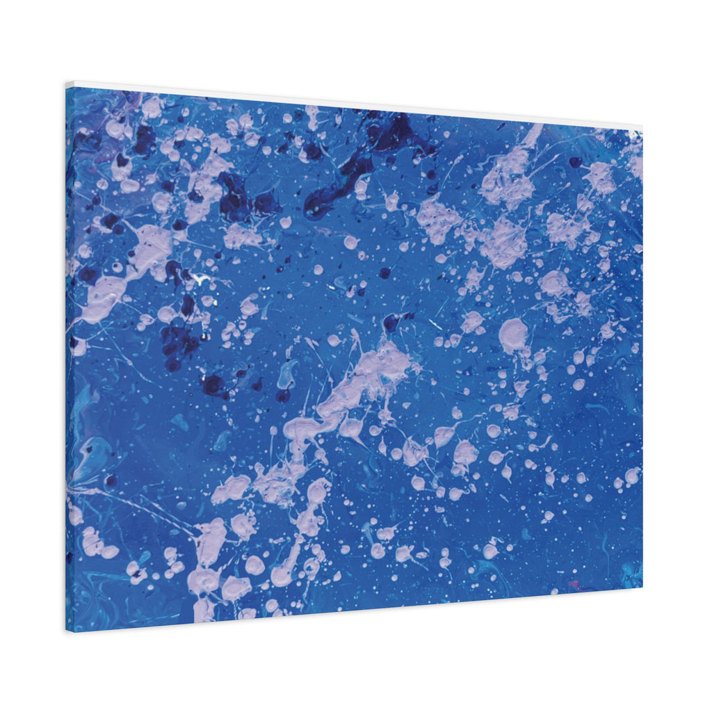 Blue Abstract Splatter Canvas Print  Dots (Matte Stretched 1.25")