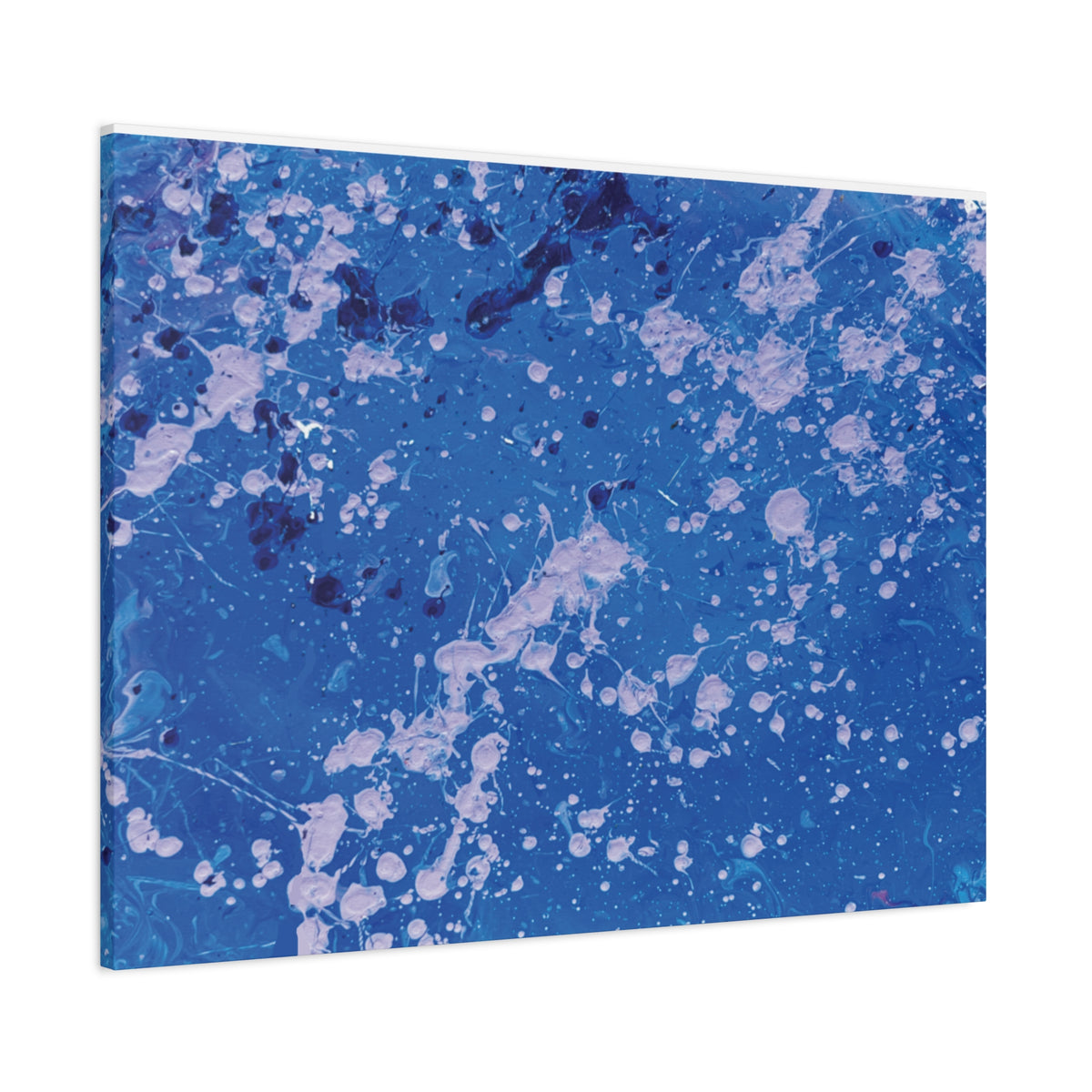 Blue Abstract Splatter Canvas Print  Dots (Matte Stretched 1.25")