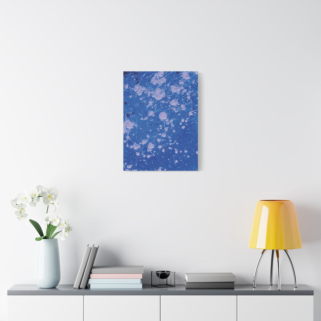 Blue Abstract Splatter Canvas Print  Dots (Matte Stretched 1.25")