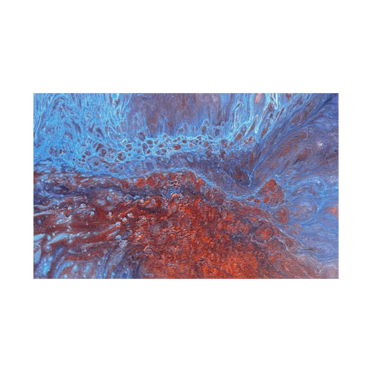 WAVE Abstract Oceanic Pour Art Matte Horizontal Poster