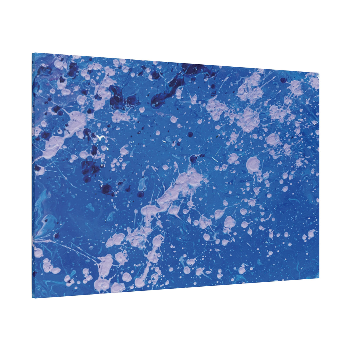 Blue Abstract Splatter Canvas Print  Dots (Matte Stretched 1.25")