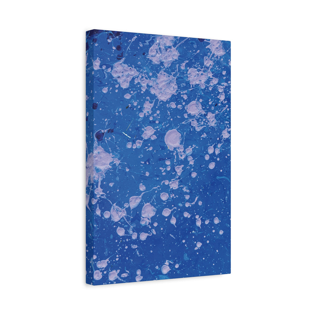 Blue Abstract Splatter Canvas Print  Dots (Matte Stretched 1.25")