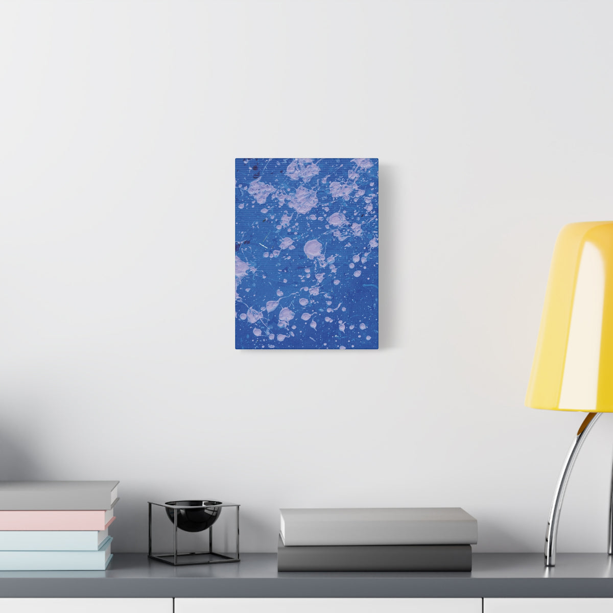 Blue Abstract Splatter Canvas Print  Dots (Matte Stretched 1.25")