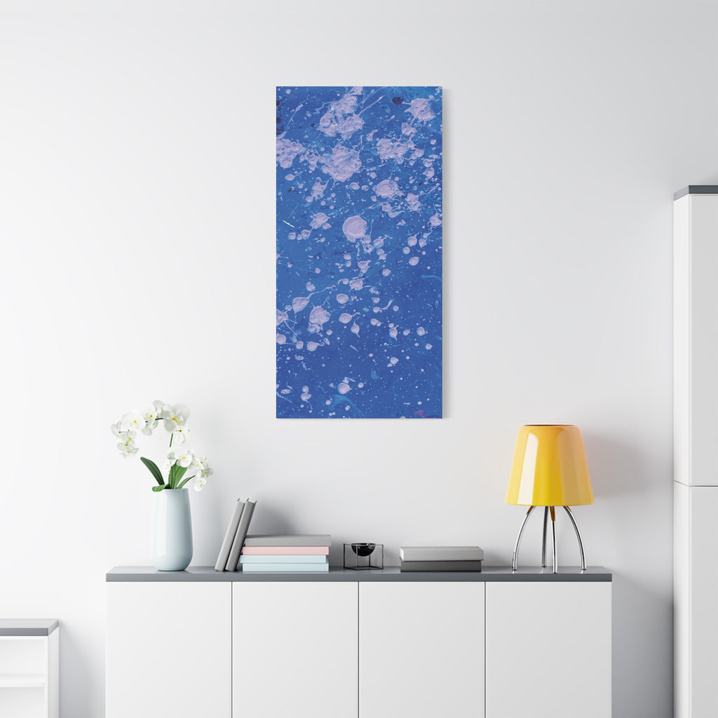 Blue Abstract Splatter Canvas Print  Dots (Matte Stretched 1.25")