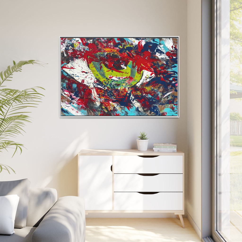 Abstract Color Splash Matte Canvas Print Eye (Framed)