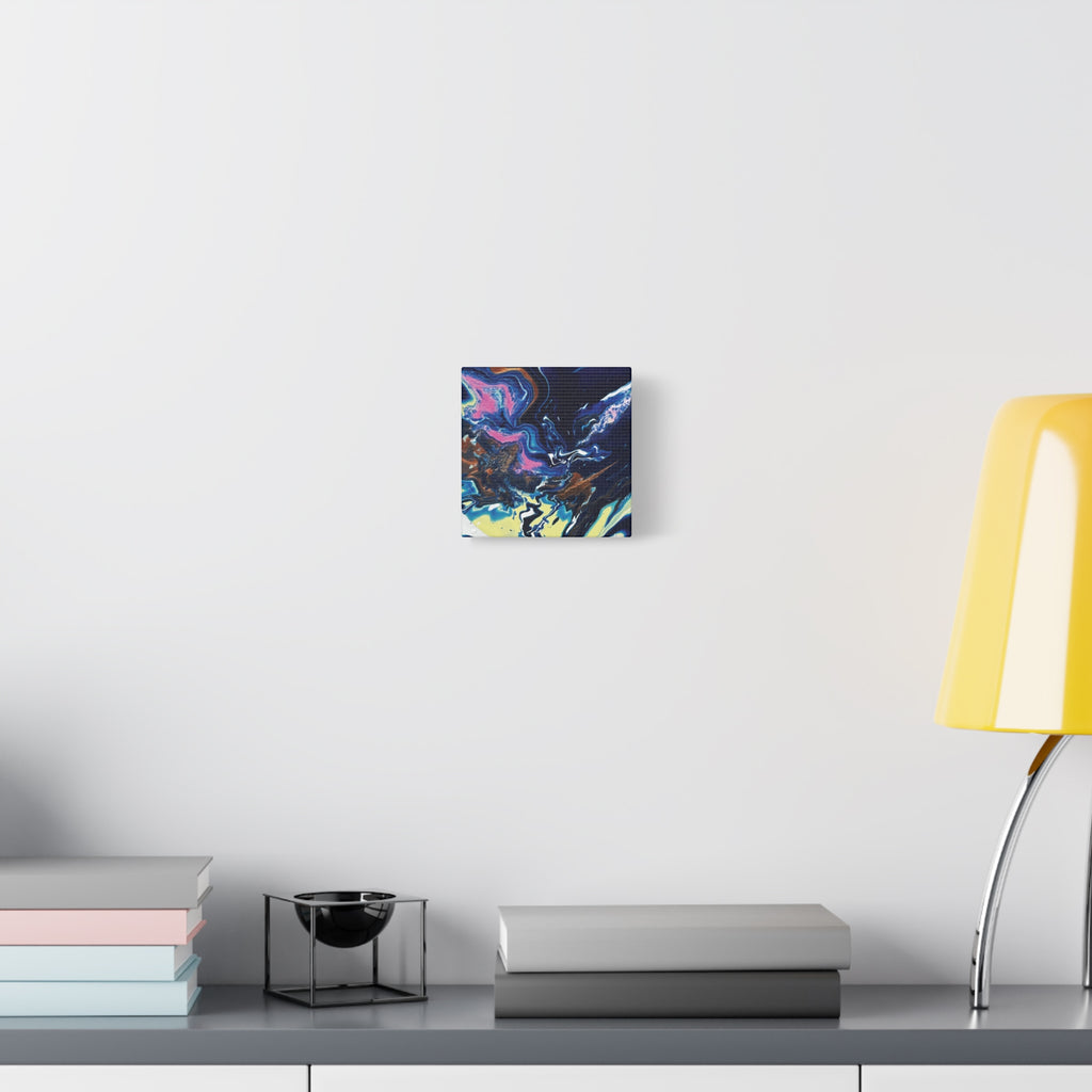 Change Abstract Blue Fluid Art Matte Canvas Print (Stretched Wall Art)