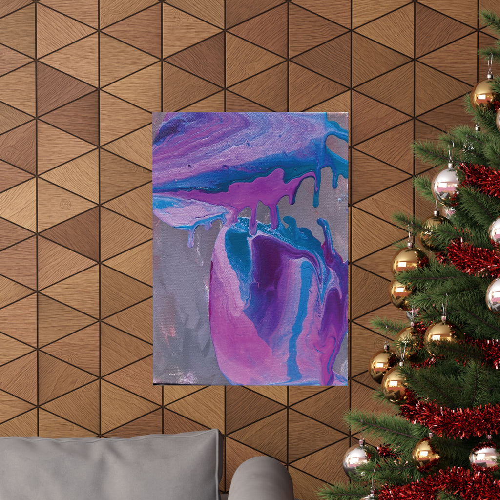 Wave Abstract Purple Fluid Art Matte Poster