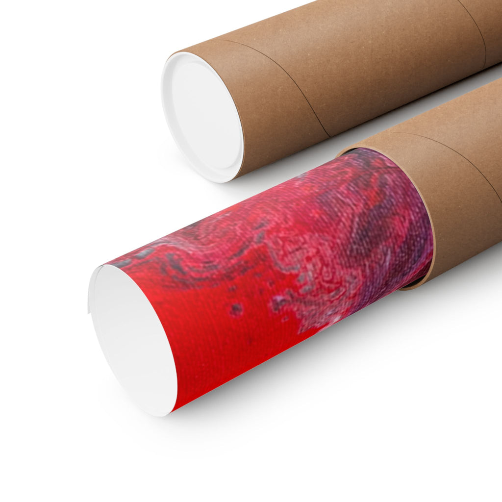 Power Abstract Red Fluid Art Matte Poster (Horizontal)