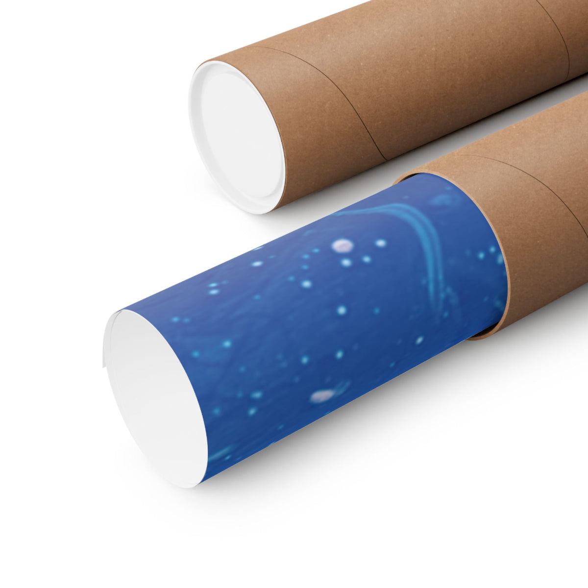 Abstract Blue Paint Splatter Matte Poster Dots Vertical Modern Wall Art