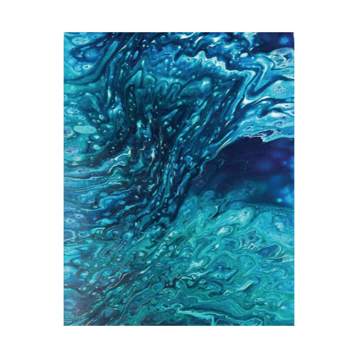 Ocean Abyss Matte Poster Abstract Teal Blue Wall Art