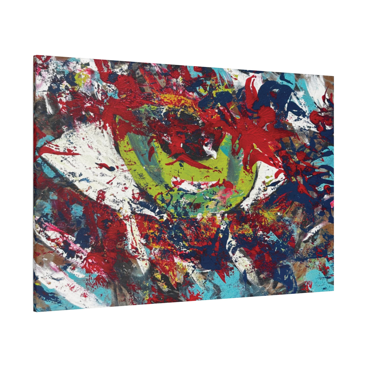 Abstract Burst Matte Canvas Print Eye Colorful Modern Wall Art, Stretched 1.25"