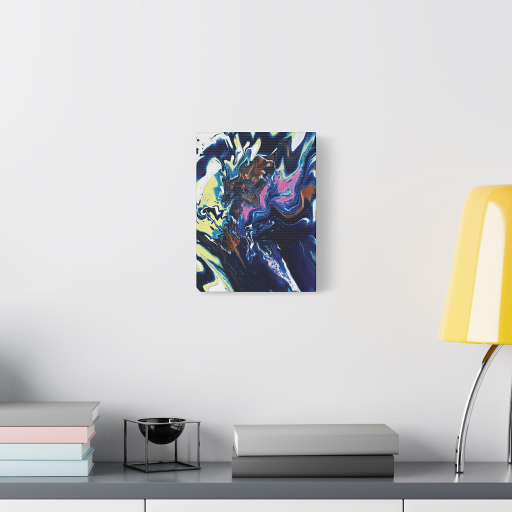 Change Abstract Blue Fluid Art Matte Canvas Print (Stretched Wall Art)