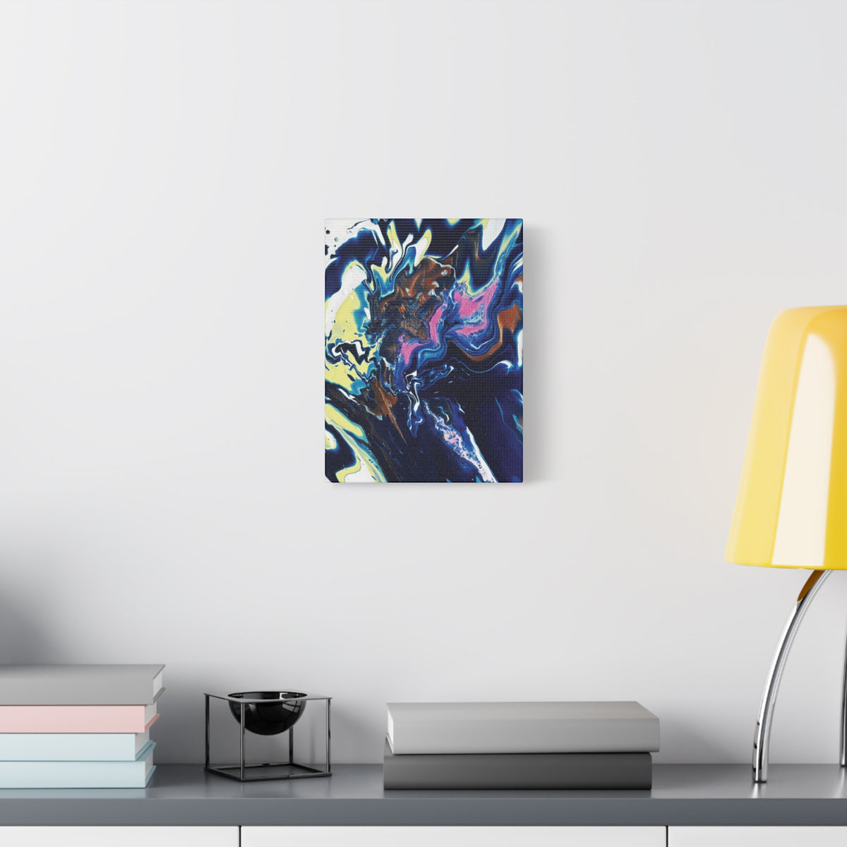 Change Abstract Blue Fluid Art Matte Canvas Print (Stretched Wall Art)