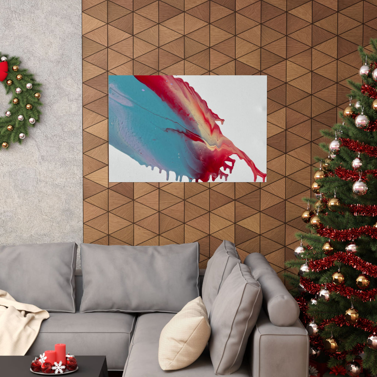 Abstract Paint Splash Matte Horizontal Poster Ceiling Colorful Fluid Art Wall Print