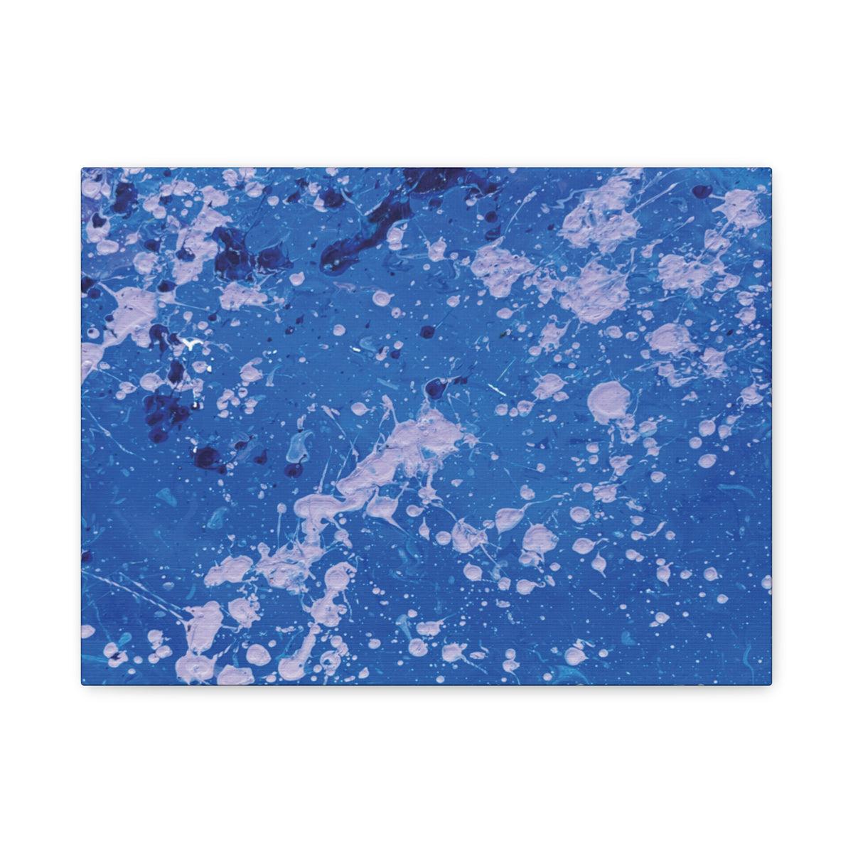 Blue Abstract Splatter Canvas Print  Dots (Matte Stretched 1.25")