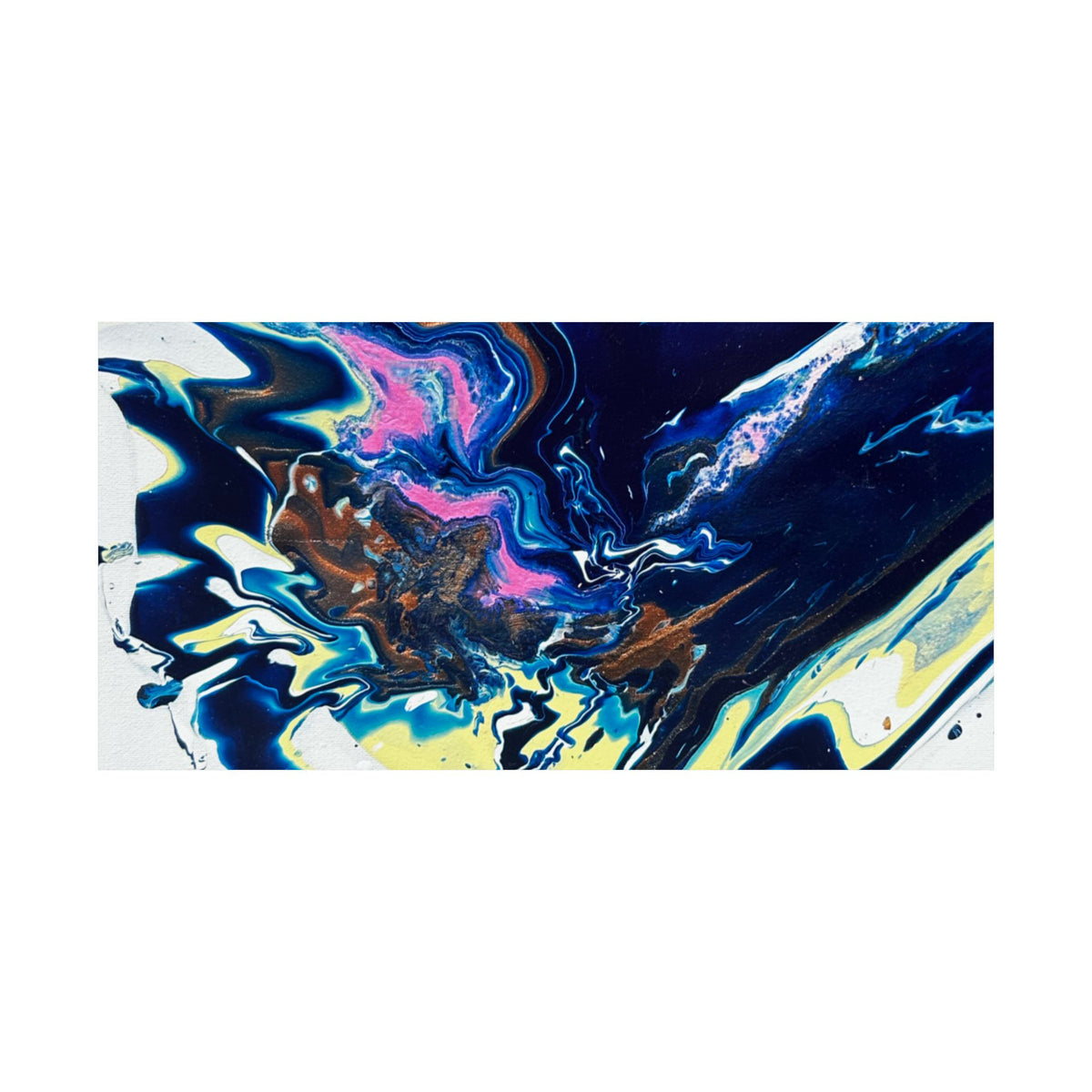 Abstract Blue Marble Matte Poster Change Horizontal Fluid Art Print
