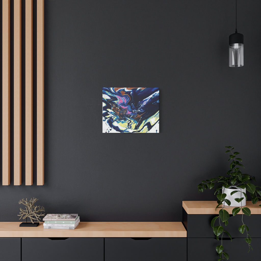 Change Abstract Blue Fluid Art Matte Canvas Print (Stretched Wall Art)
