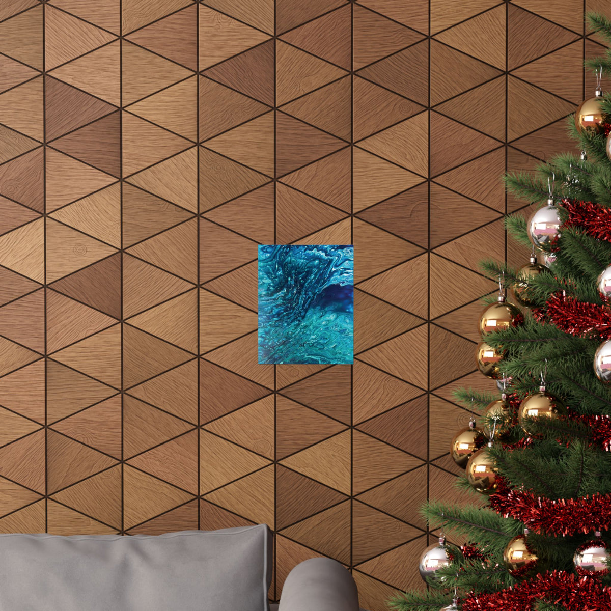 Ocean Abyss Matte Poster Abstract Teal Blue Wall Art