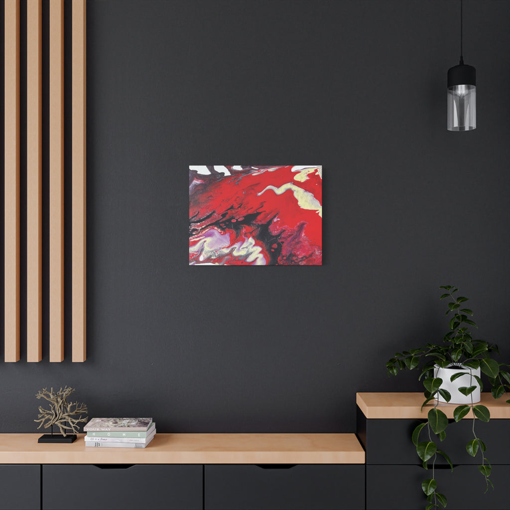 Power Abstract Red Fluid Art Canvas Print (Matte Stretched 1.25")