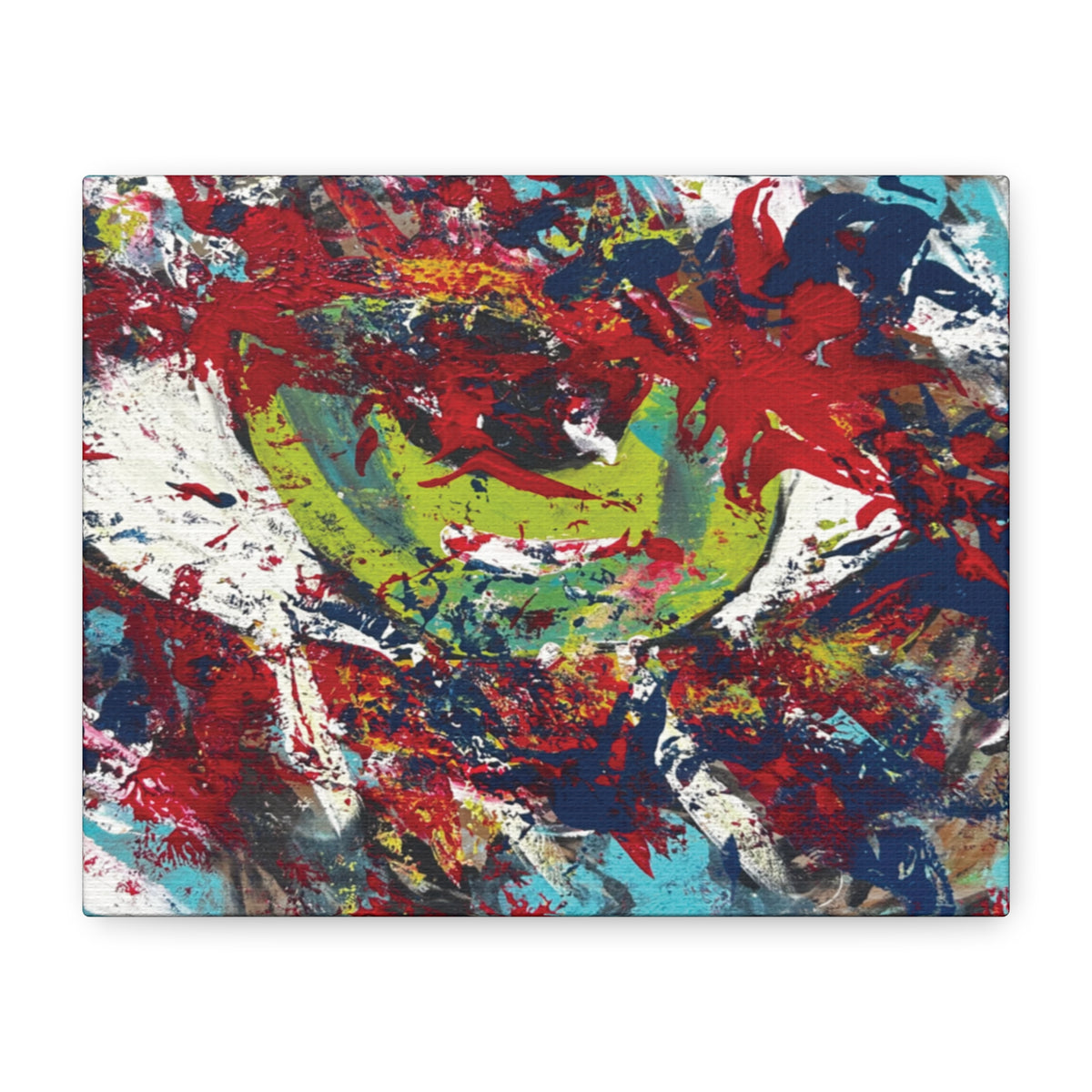 Abstract Burst Matte Canvas Print Eye Colorful Modern Wall Art, Stretched 1.25"