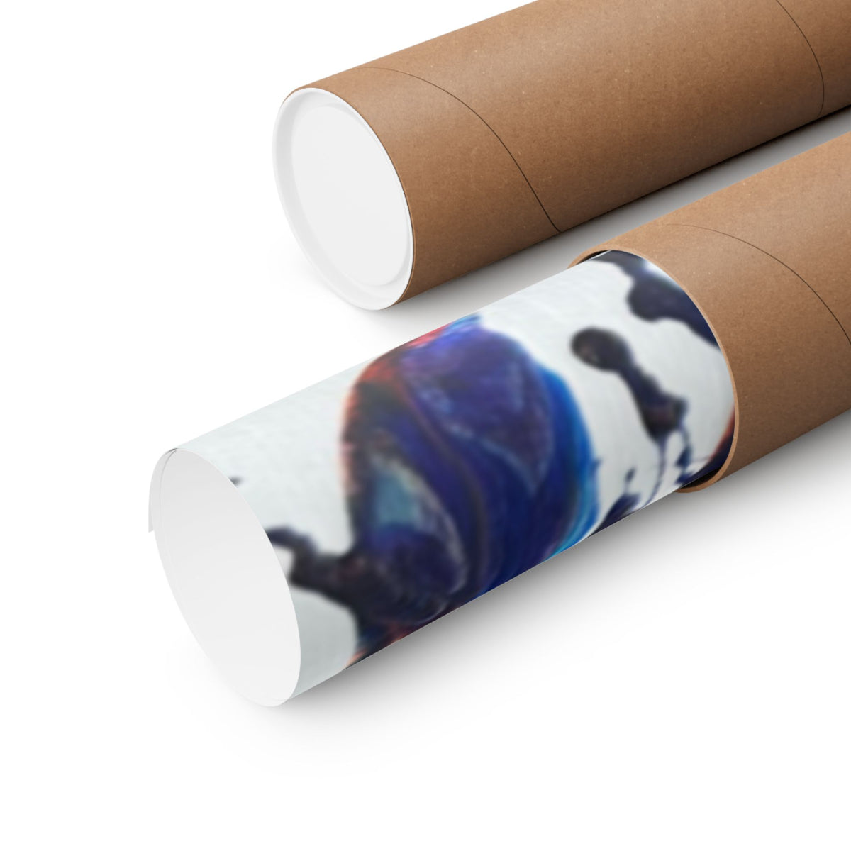 Abstract Red & Blue Matte Poster Universe Horizontal Modern Art Print