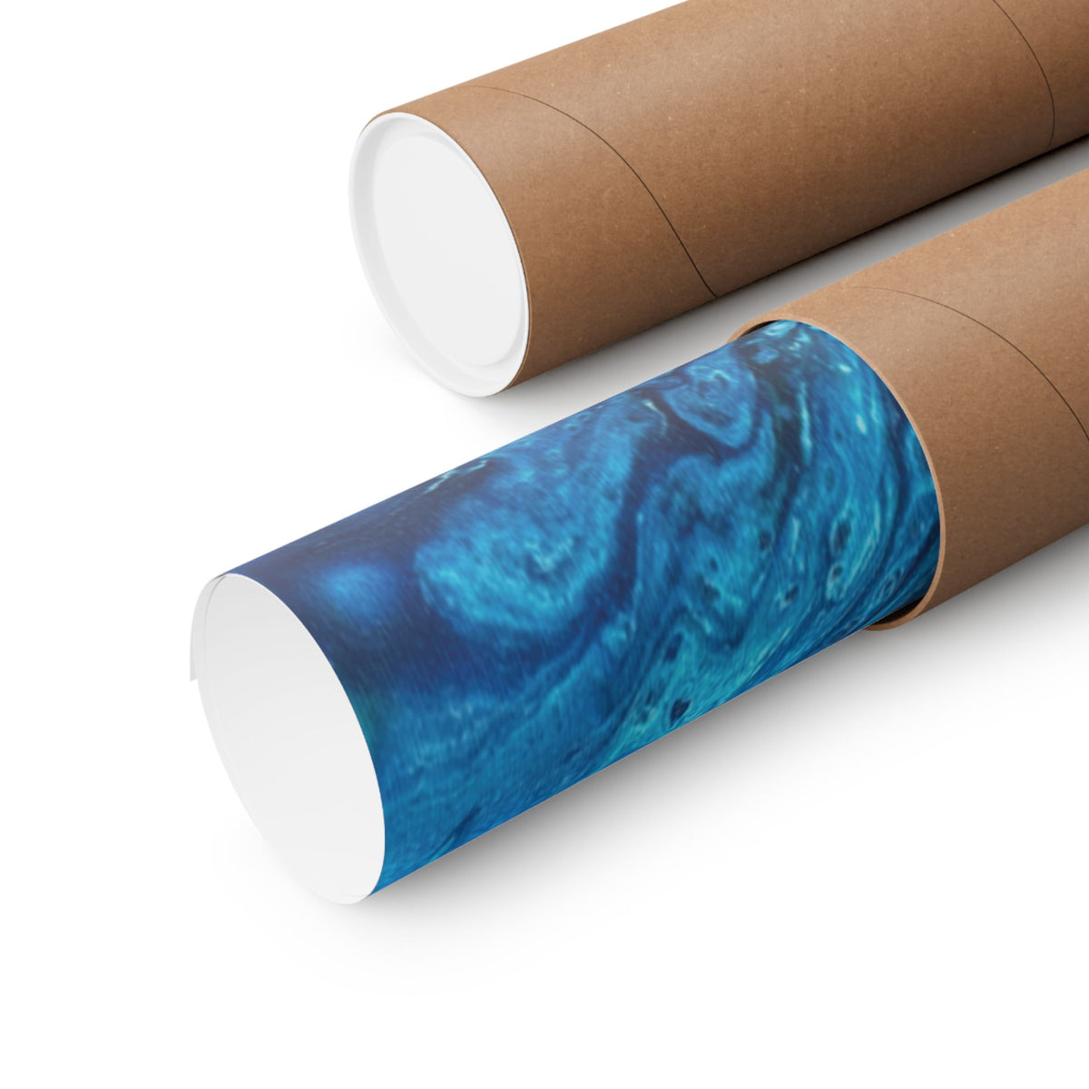 Abstract Ocean Blue Matte Poster Vertical Wall Art Print
