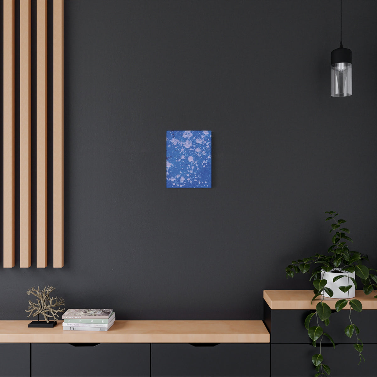 Blue Abstract Splatter Canvas Print  Dots (Matte Stretched 1.25")