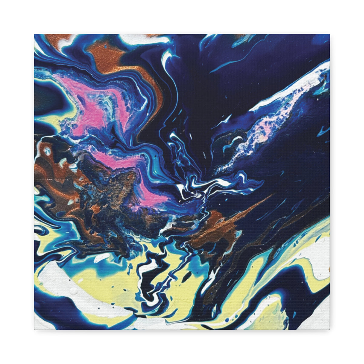 Change Abstract Blue Fluid Art Matte Canvas Print (Stretched Wall Art)