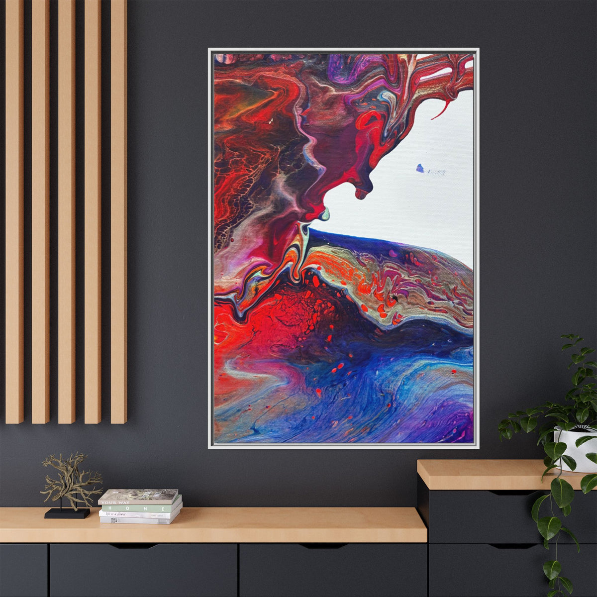 Abstract Fluid Art Matte Canvas Print Multi‑Color Swirl Wall Art